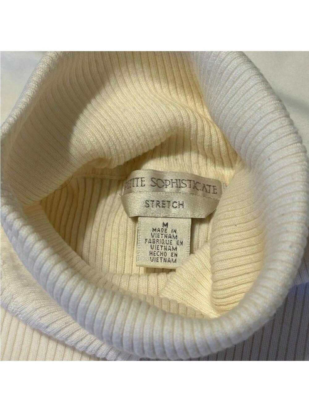 Petite Sophisticate Ivory Turtleneck Sweater